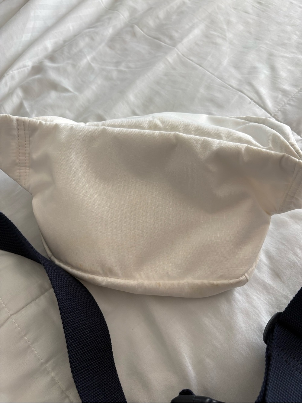Tory Burch White Nylon Crossbody with Blue Trim and Multicolor Logo - Picture 2 of 3